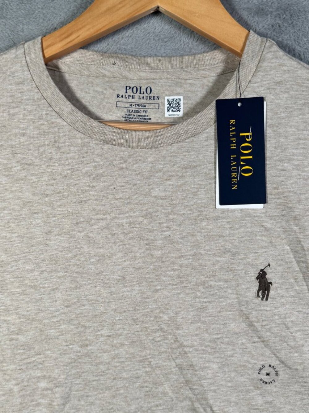 Polo Ralph Lauren T-Shirt Mens M Beige Classic Fit Short Sleeve Pony Logo $55